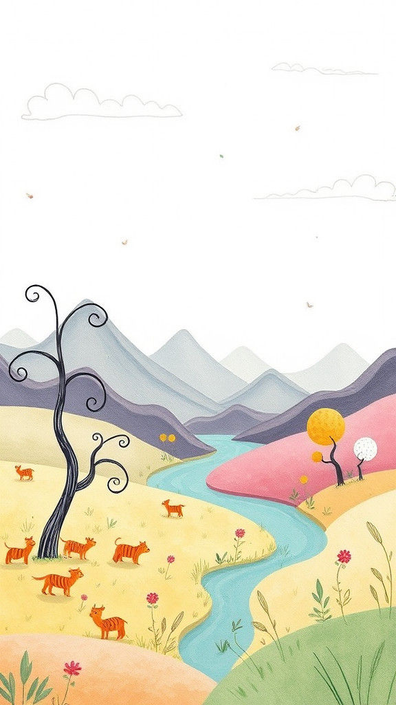 Dreamlike Doodle World Inspired by Children's Book Illustrat...