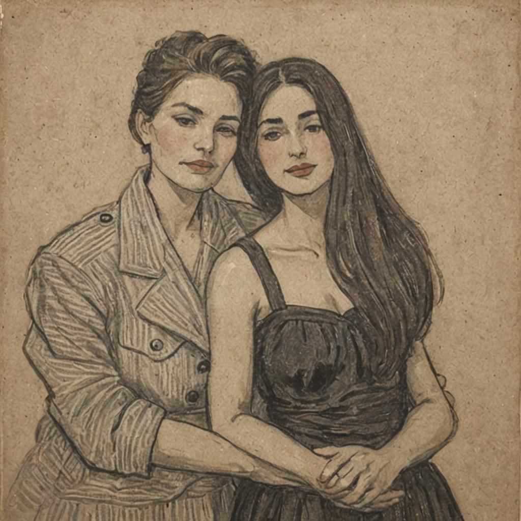 Two Women Share a Tender Embrace