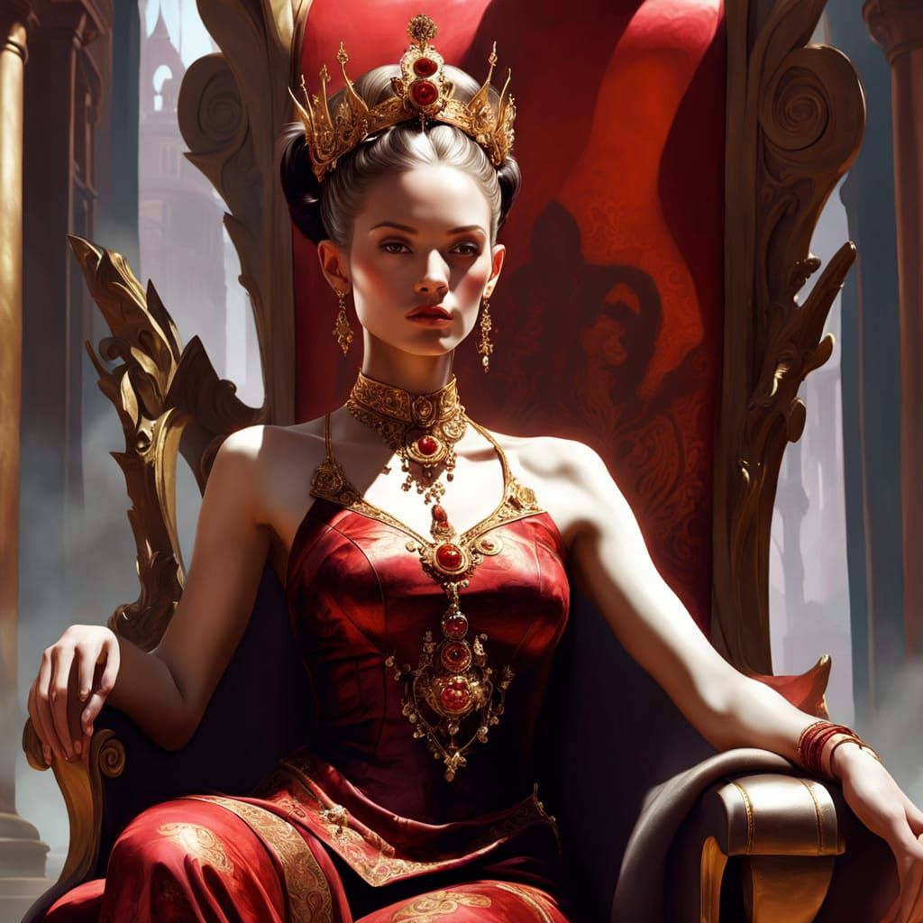 Elegant Queen in Regal Attire