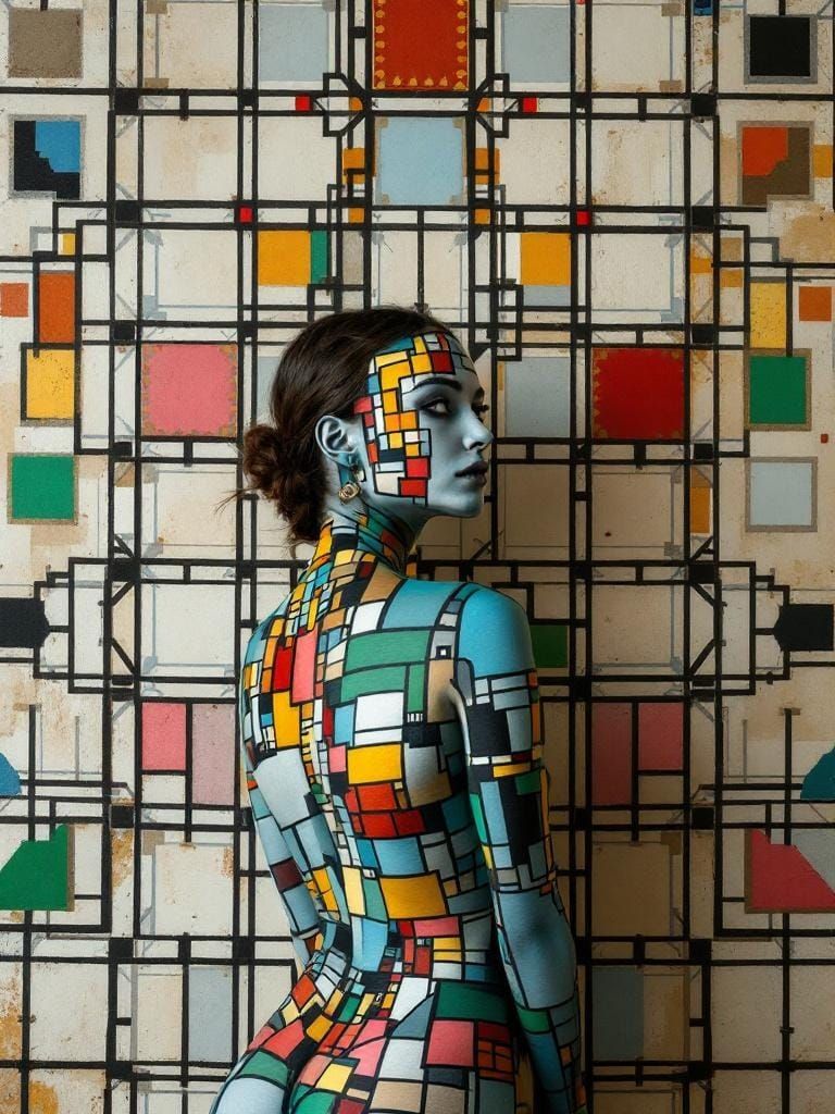 Geometric Fusion: Woman in Profile as Sfumato Art