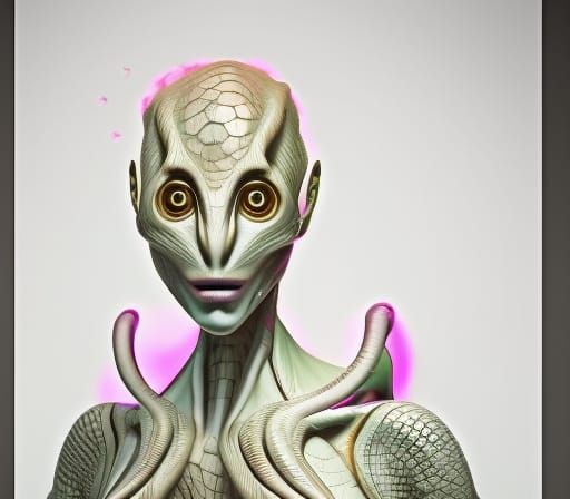 Detailed Alien with Scaled Skin in Unreal Engine