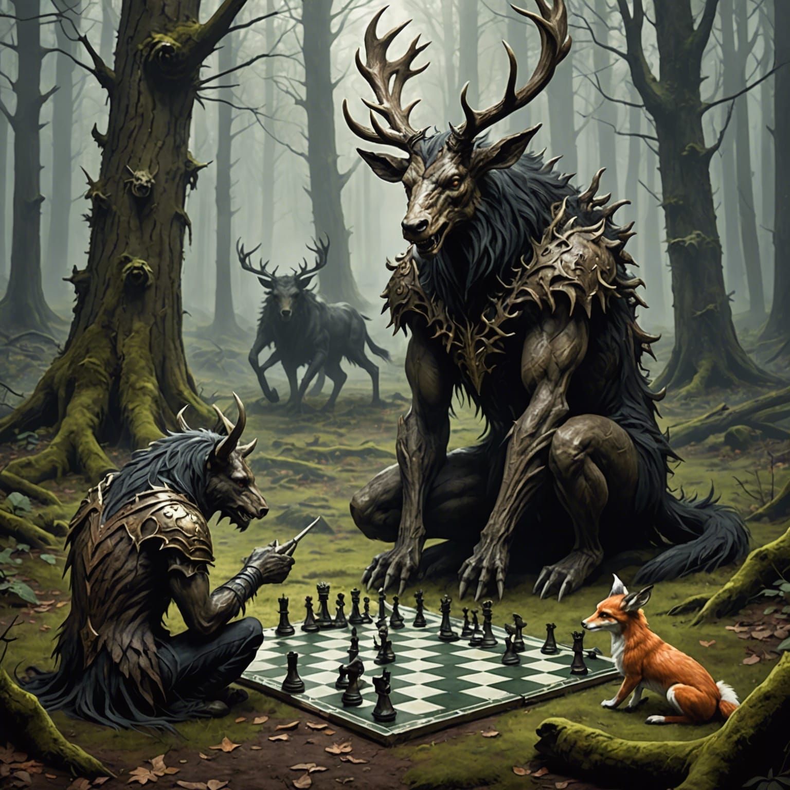 Crimson Wendigo Plays Chess with Chimera