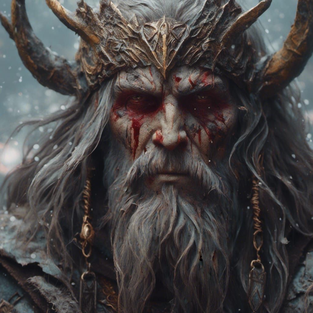 Macabre Portrait of Norse God Tyr