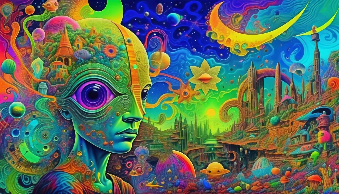 Visionary Surrealism in Vivid Fluorescent Colors