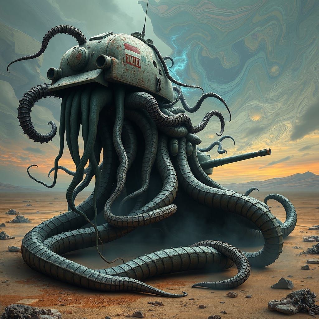 Biomechanical Horror Unleashed: Nightmarish Creature with Ta...