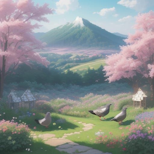 Vibrant Gingham Pigeons Piece Whimsical Jigsaw Puzzle in Ani...