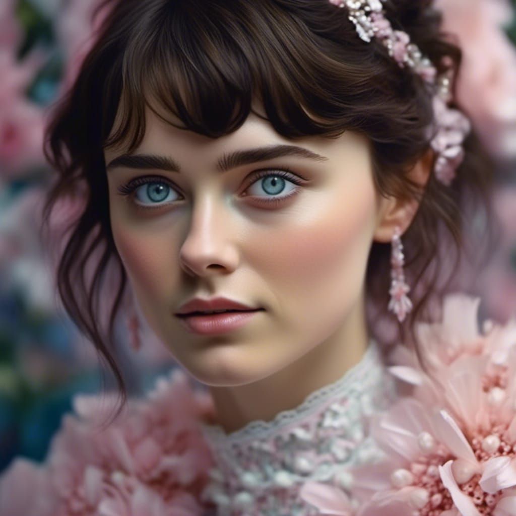 Zooey Deschanel Aesthetic Ink Drawing