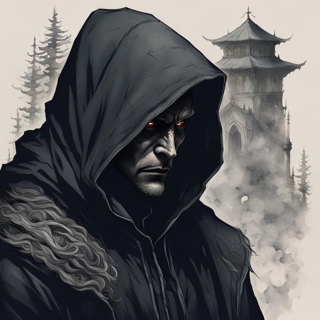 Dark Fantasy Hooded Demon Character