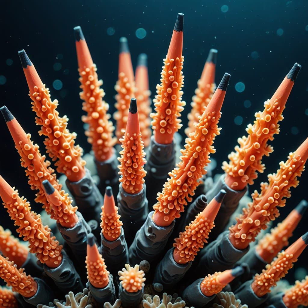 Pencil Graphite Transforms Into Vibrant Coral Reef