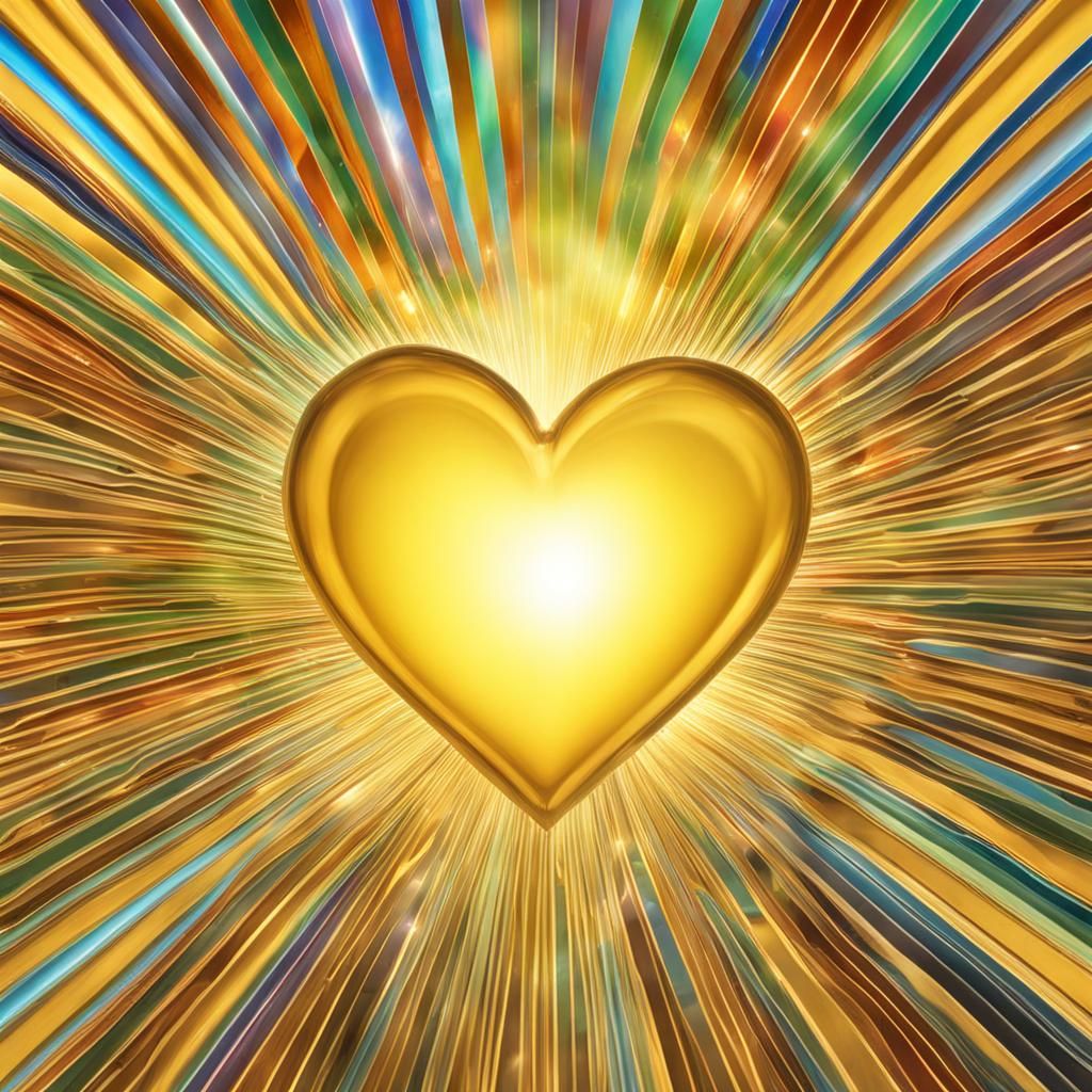 Golden Heart in Heavenly Sunshine