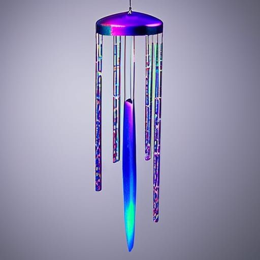 Beautiful purple holographic Wind chime with cobalt blue holographic accents& Emerald green holographic accents& magenta...