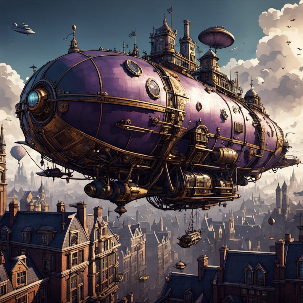Steampunk London Drifts Through the Skies in 2050