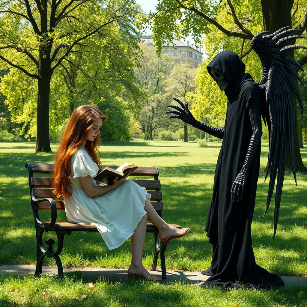 Beautiful woman and Angel of death ...