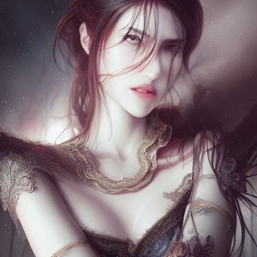 Elegant Vampire Digital Illustration in Anime Style