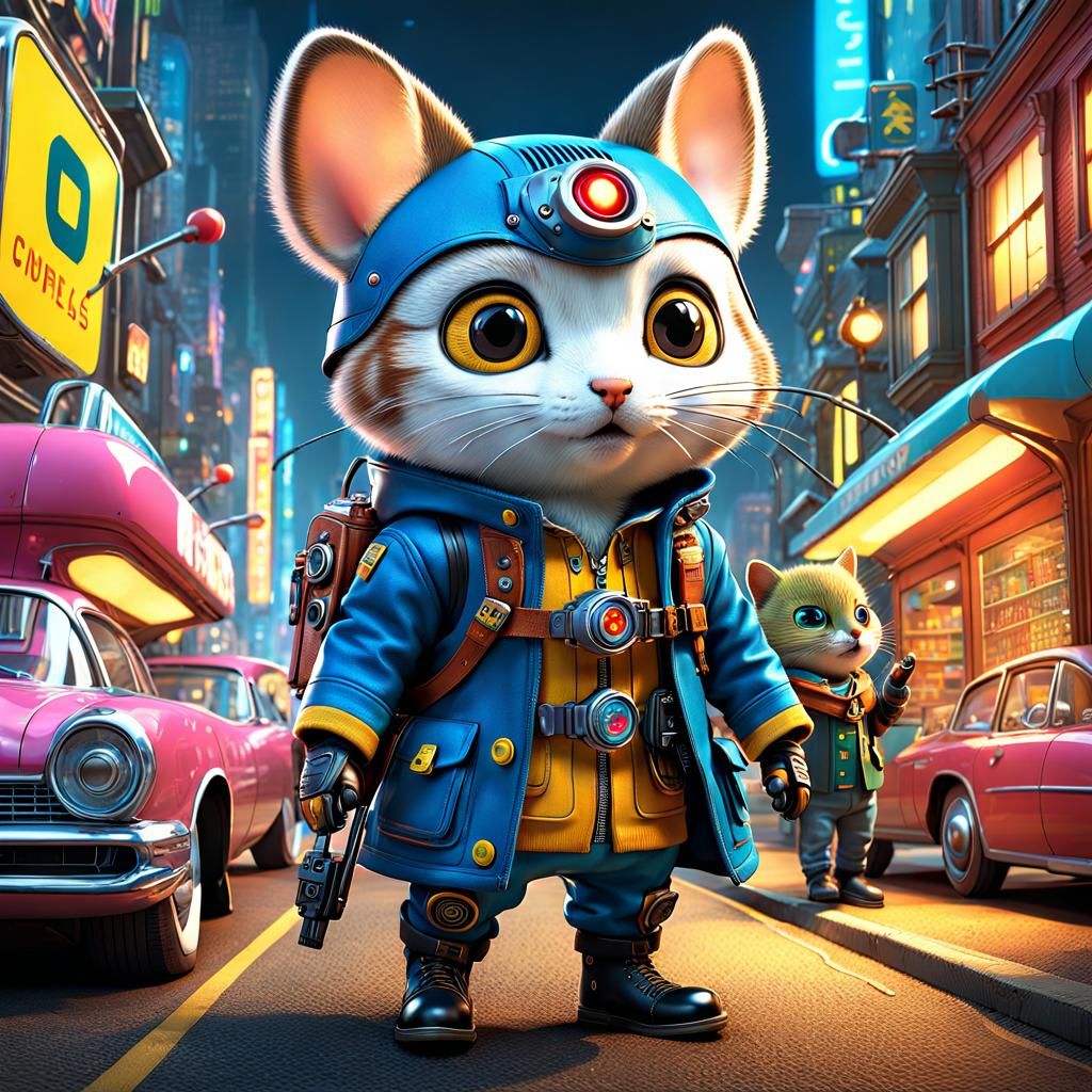 Ultra-Detailed Cyberpunk Character in Vivid Fantasy Style