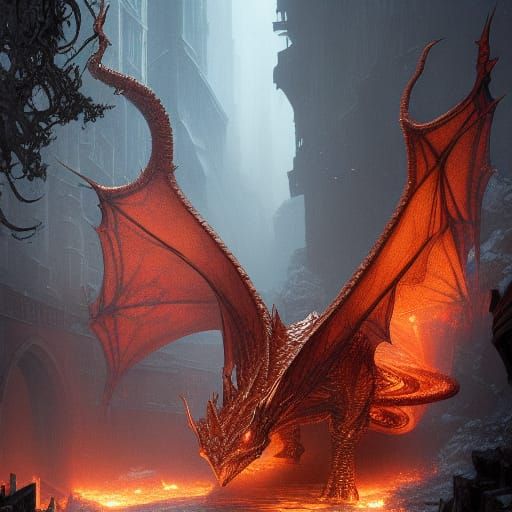 Detailed Dragon Concept Art in 8K Resolution