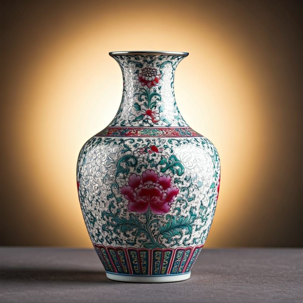 Qing Dynasty Style Fine Bone China Vase