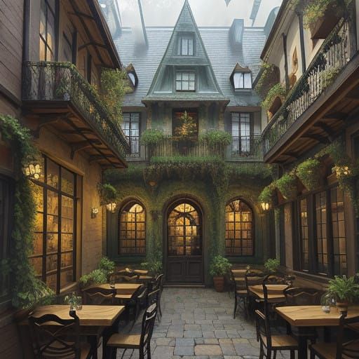 Whimsical Frog Bistro in French Quarter Style