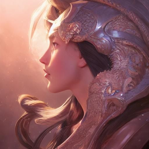 Armored Snow Maiden Portrait in Fantasy Style