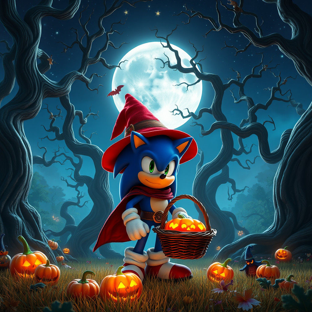 Sonic's Halloween: A Fantasy Art Illustration