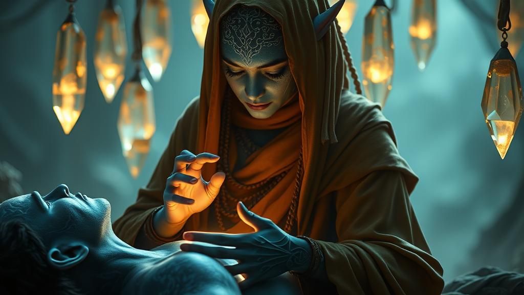 Na'vi Healer's Ethereal Light Mends Fallen Warrior