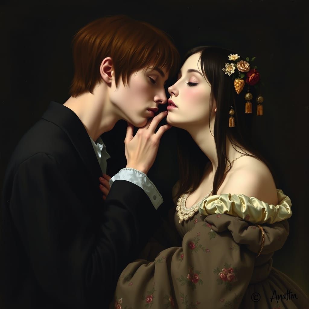 Ethereal Gothic Cartoon Portrait in Japanese Joshi Style