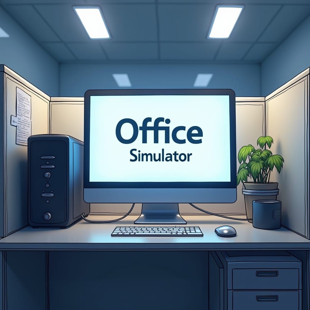 Office Simulator in Anime Key Visual Style