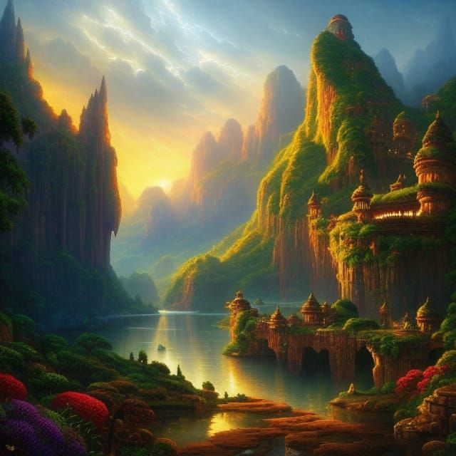 El Dorado Lost City Sunrise: Digital Art