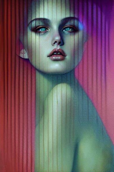 Surreal Portrait in Mixed Media Style