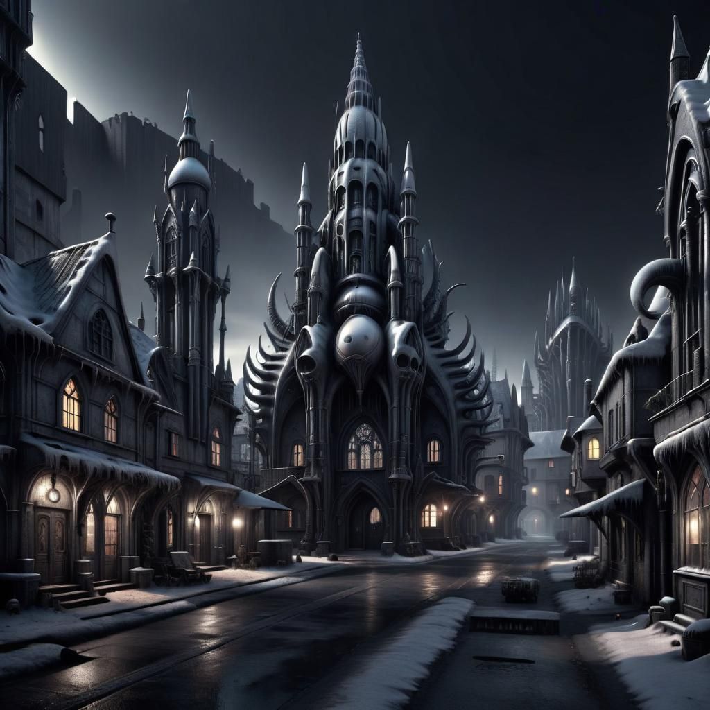 Gothic Christmas Town: Detailed Concept Art