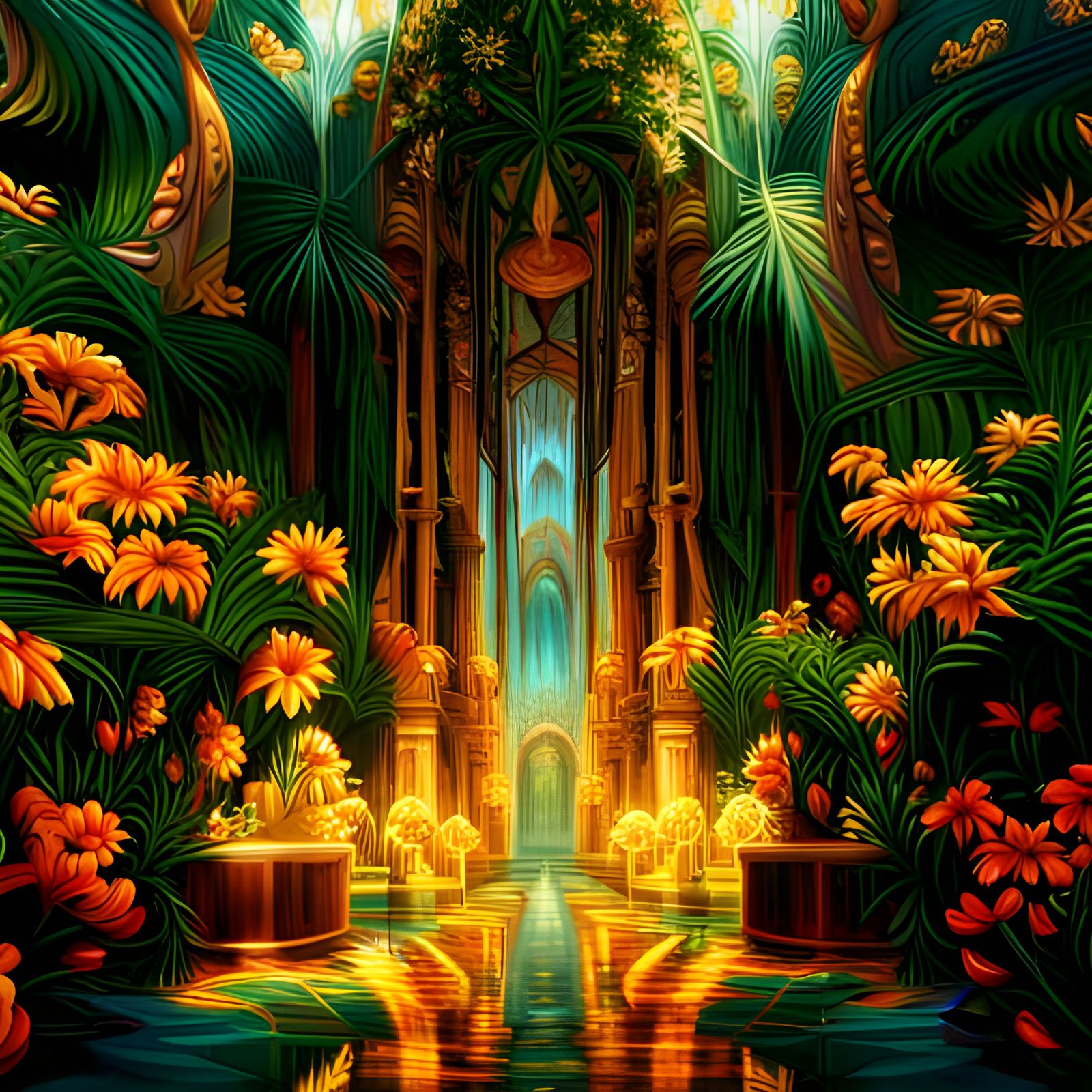 Hanging Gardens of Semiramis: Detailed Digital Painting