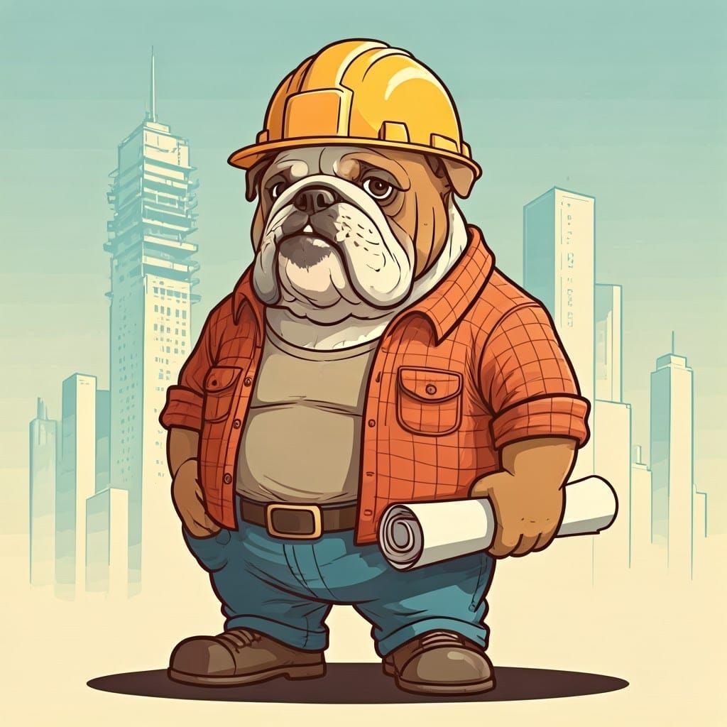 Bulldog construction worker
