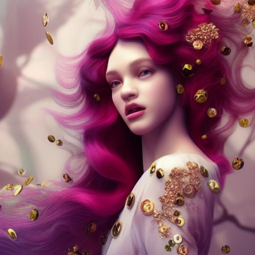 Elaborate Collage Illustration with 3D Liquid Details