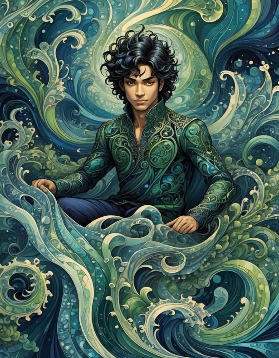 Prince of Water: Abstract Fractal Vector Art