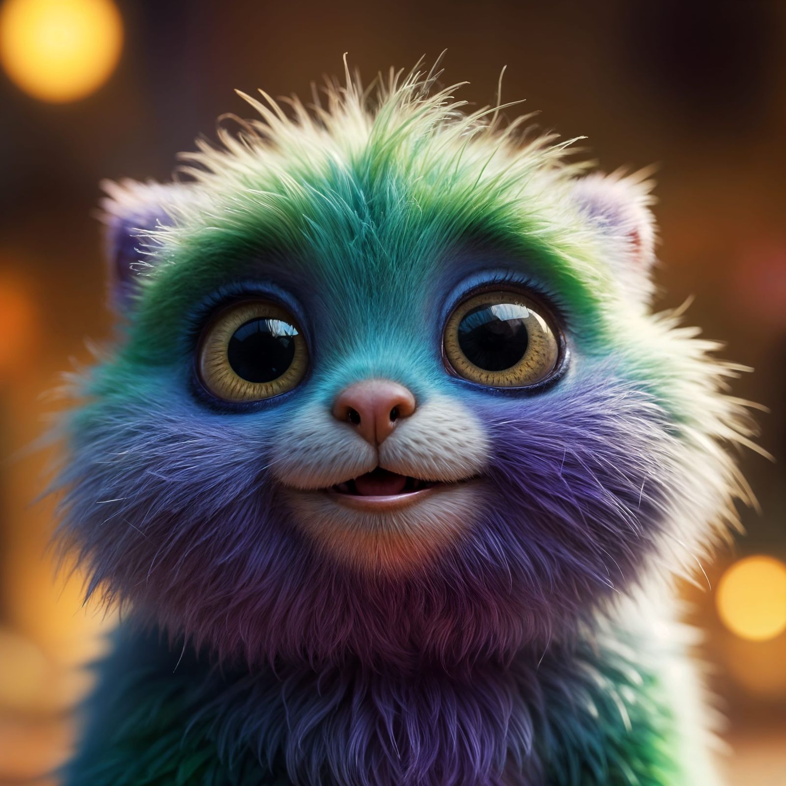 Cute Furry Creature in Whimsical Hand