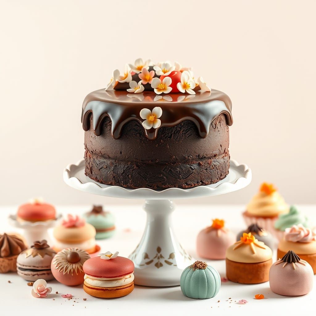 Surreal Dessert Fantasy in Whimsical Ghibli Style