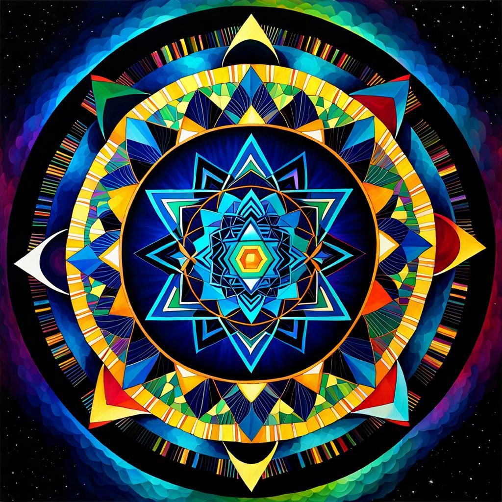 Geometric Mandala Inspired by Hilma af Klint