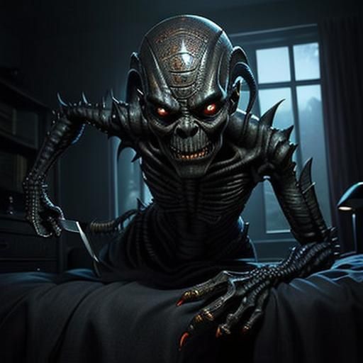 Terrifying Demon Alien Monster Attacks in Bedroom