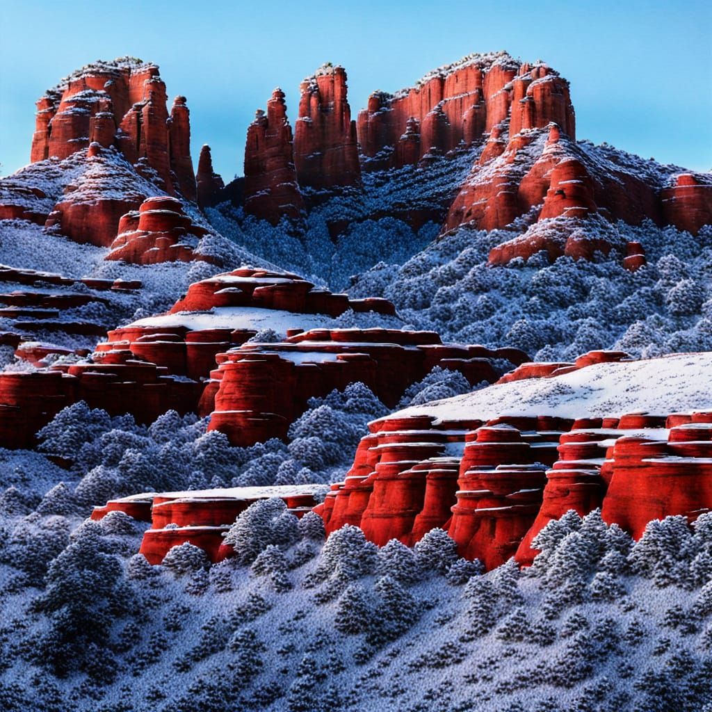 Snowy Red Rocks of Sedona in Winter
