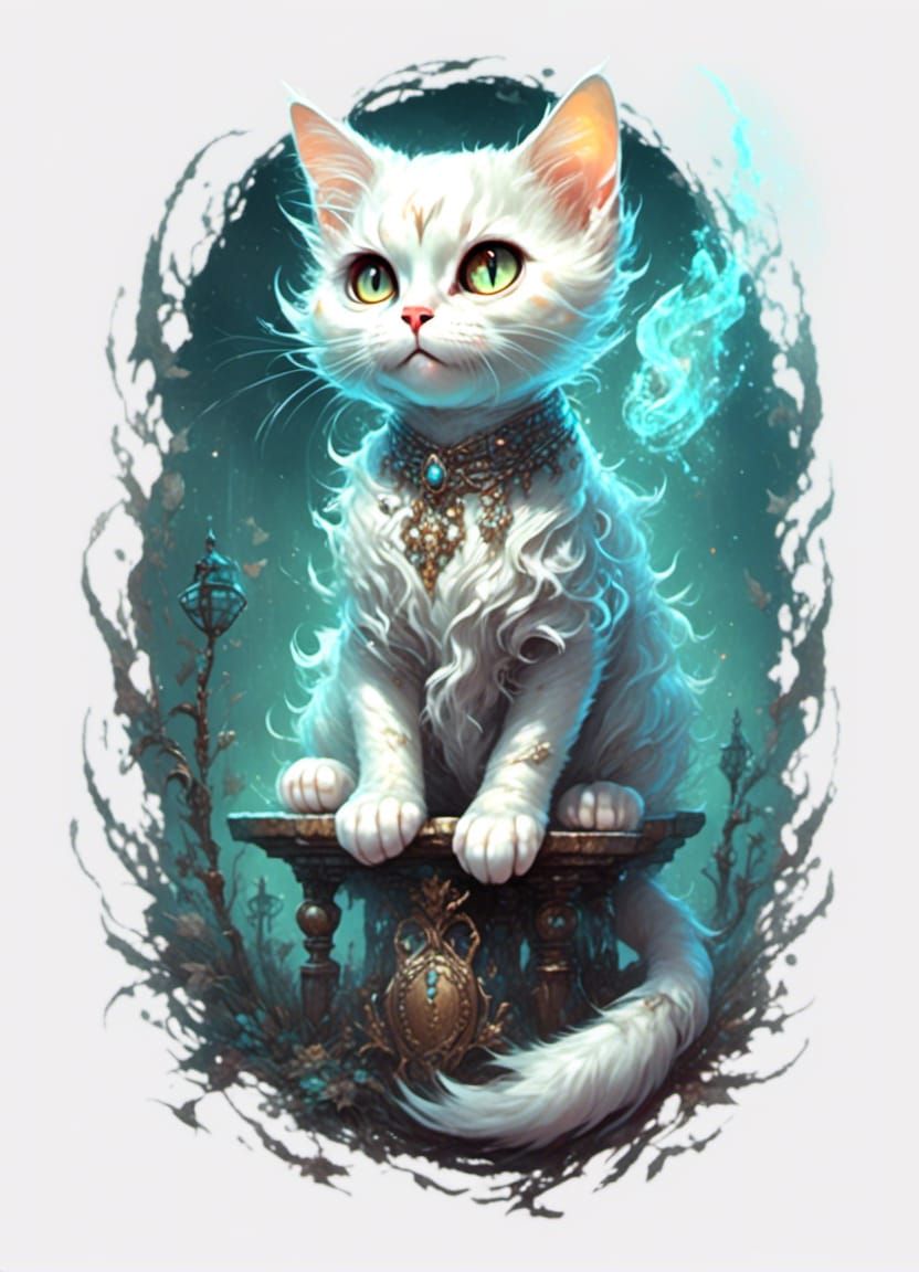 Ethereal Cat Ghost: A Transparent Spirit