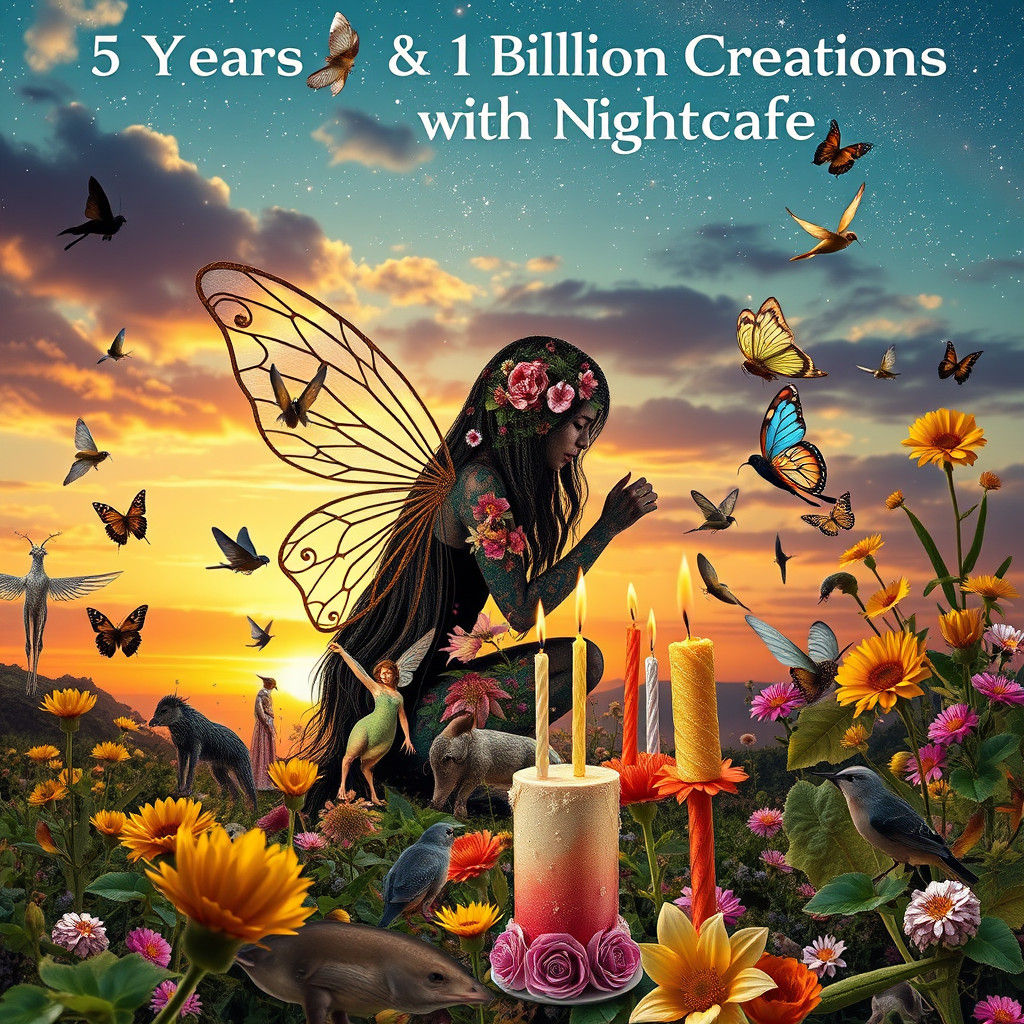 Mystical 8K Collage: Flowers, Fairies, and Folklore Creature...