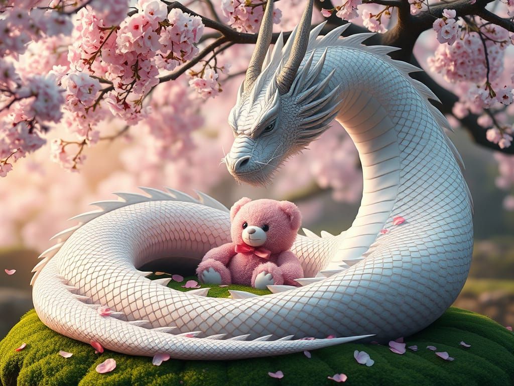 Majestic Dragon Guardian in Japanese Garden