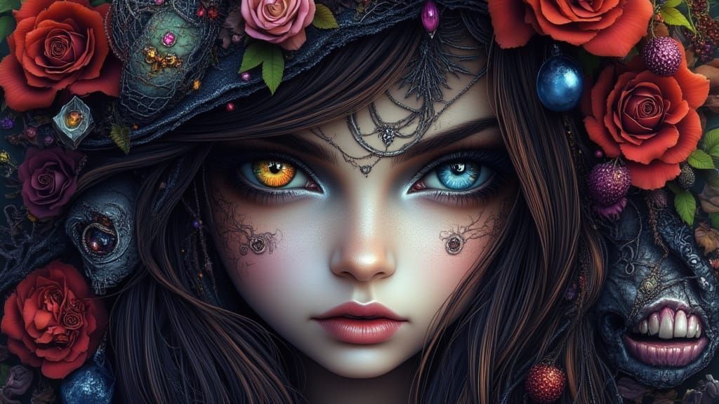 Whimsical Cute Goth Gal 02