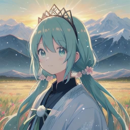 Hatsune Miku in Norwegian Folk Costume, Anime Art
