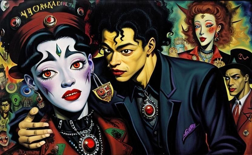 Vampires in Love: A Dark Fantasy Art Piece