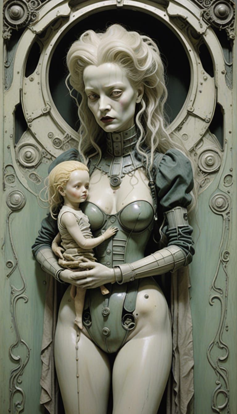 Surreal Doll Goddess in Imperial Colors