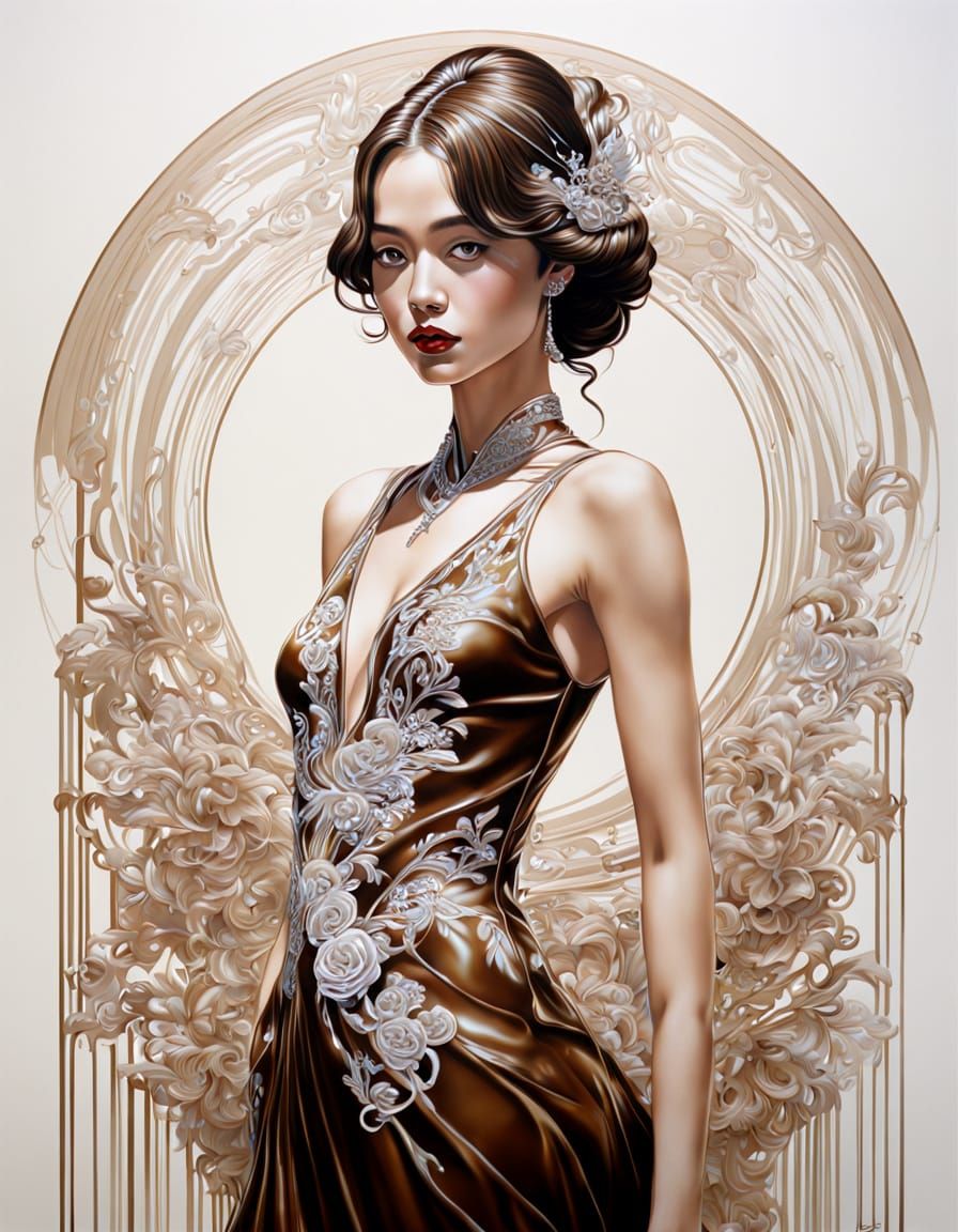 Woman in Chocolate Dress