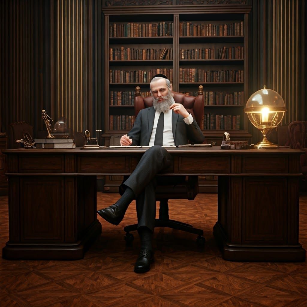 Rabbi in Elegant Office: Dreamlike Photorealistic Concept Ar...