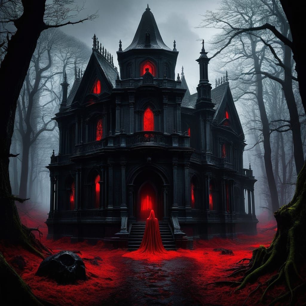 Dark Fantasy Scene in a Haunting Gothic Mansion