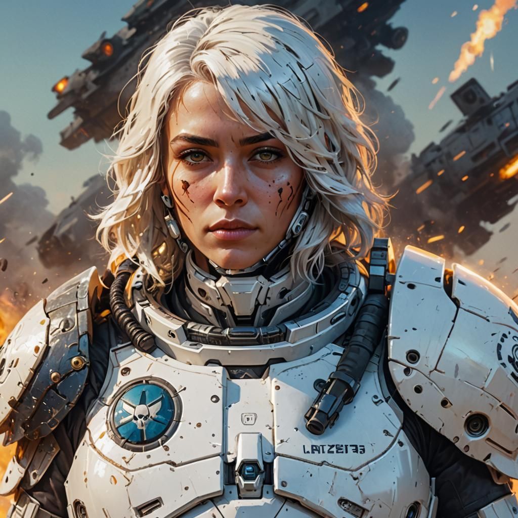 Sci-Fi Female Pilot in Hyperrealistic Armor